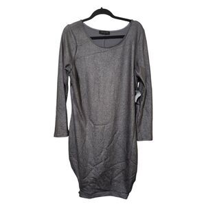 FASHION TO FIGURE Metallic Pewter Plus Size Fitted Cutout Hem Dress - Size 2X